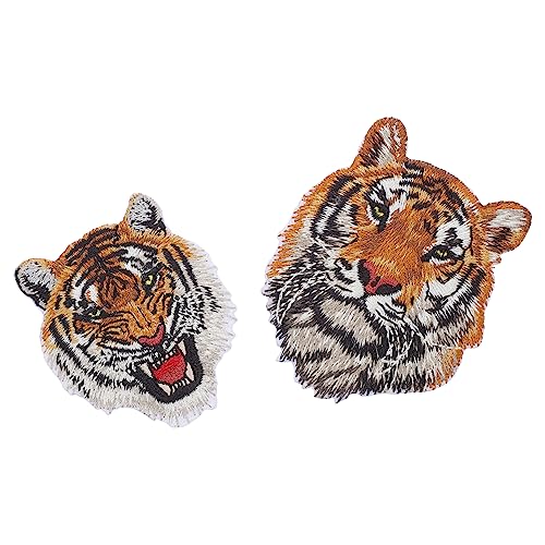 Housoutil 2 Stück Tiger -stickatchpatch Stich-patch Aufnäher Für Kleidung Nähen Stickereiflecken Aufnäher Nähen Stoffreparaturflicken Aufnäher Für Jacken Kleiderflicken Rayon von Housoutil