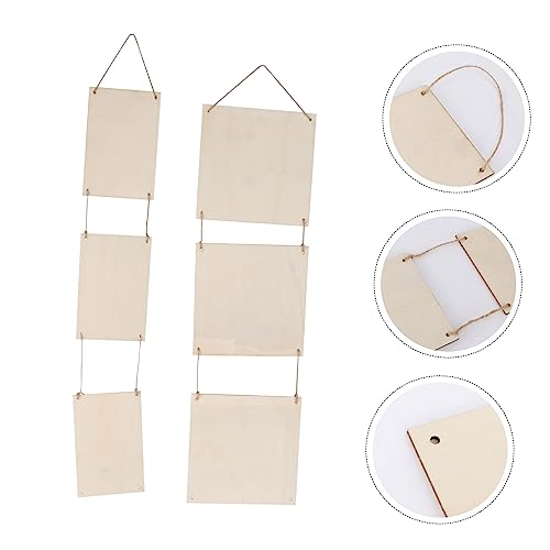 Housoutil 2 Stück Unfertige Holzplatten zum Bemalen Kleine DIY Holzschilder zum Hängen Blanko Banner aus Naturholz für Kreative Dekoration Leicht und Glatt Geeignet für Zuhause und Gewerbe von Housoutil