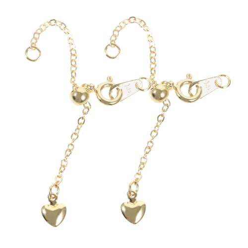 Housoutil 2 Stück Verstellbare Karabinerverschluss Kettenverlängerung für Armbänder Schmuckbasteln Goldfarbene Schmuckverlängerungsketten für Damen und Herren Flexible Anpassbar Housoutil 2 Stück Verstellbare Karabinerverschluss Kettenverlängerung für Armbänder Schmuckbasteln Goldfarbene Schmuckverlängerungsketten für Damen und Herren Flexible Anpassbar von Housoutil