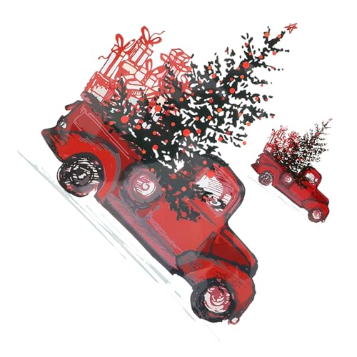 Housoutil 2 Stück Weihnachtliche Bügelbilder Teiliges Iron Heat Transfer Decals für T Shirts DIY Kleidung Gestaltung Einfache Anwendung mit Haushaltsbügeleisen für Familie und von Housoutil