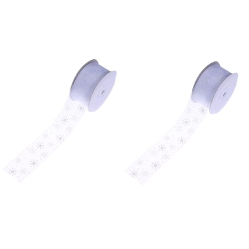 Housoutil 2 Stück Weihnachtliches Geschenkband Organza Breit Schneeflocken Muster Weiches Polyester Vielseitiges DIY Dekorationsband für Party Hochzeit Basteln und Housoutil 2 Stück Weihnachtliches Geschenkband Organza Breit Schneeflocken Muster Weiches Polyester Vielseitiges DIY Dekorationsband für Party Hochzeit Basteln und von Housoutil
