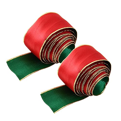 Housoutil 2 Stück Weihnachtsdekorationsband Breites Satinband Rot und Grün für Feste Hochzeiten und Festliche Dekorationen Housoutil 2 Stück Weihnachtsdekorationsband Breites Satinband Rot und Grün für Feste Hochzeiten und Festliche Dekorationen von Housoutil