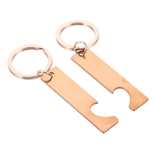 Housoutil 2 Stück leerer Schlüsselanhänger Schlüsselbund Ringe Silber edelstahlschmuck schlüsselanhänger personalisiert unfertige Schlüsselanhänger-Tags leere Ketten Rostfreier Stahl von Housoutil