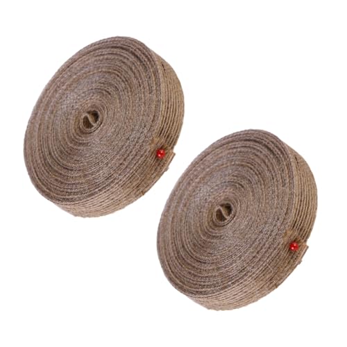 Housoutil 2 Stücke Jute-webband Natürlich Braun Vielseitiges Bastelband für DIY Dekoration Geschenkband Blumenvasen Papierkunst und Kleidungsschmuck von Housoutil