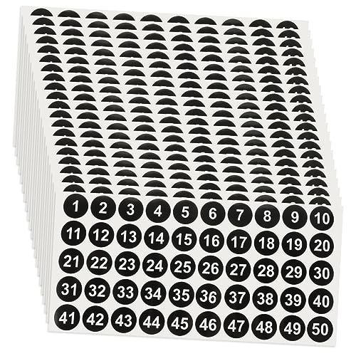 Housoutil 20 Blatt Aufkleber number stickers Zahlenabziehbilder nummeriert klein Schule Etiketten für Schulmaterial Klassifizierung digitales Etikett digitale Etiketten beschichtetes Papier von Housoutil