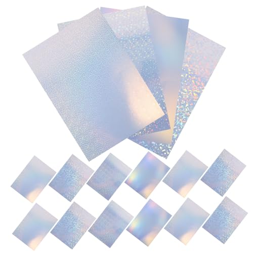 Housoutil 20 Blatt Holografisches Druckpapier Klebeetiketten selbstklebendes Etikett Etikettendrucker Aufkleberpapier Aufkleberdruckpapier Preisaufkleber Druckerpapier selbstklebendes Papier von Housoutil