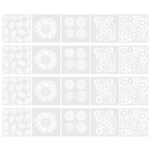 Housoutil 20 Blatt Wiederverwendbare Blüten Schablonen Kunststoff für Diy Alben Kreative Malvorlagen für Erwachsene Leicht und Langlebig Fünf Verschiedene Muster Housoutil 20 Blatt Wiederverwendbare Blüten Schablonen Kunststoff für Diy Alben Kreative Malvorlagen für Erwachsene Leicht und Langlebig Fünf Verschiedene Muster von Housoutil