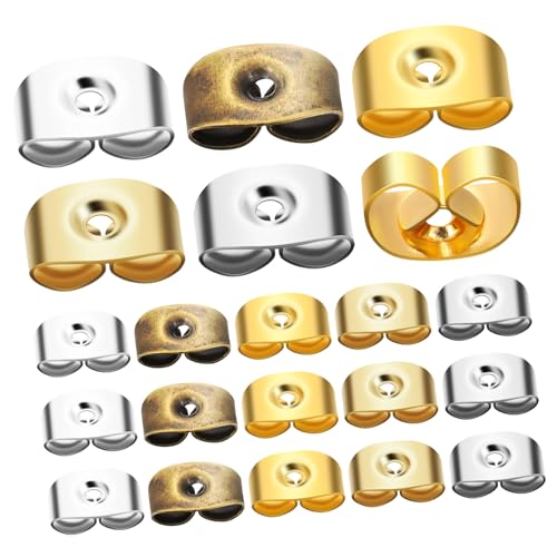 Housoutil 20 Paare Ohrstecker Verschluss Ersatz Sichere Ohrring Stopper aus Legiertem Material Farben Mix für Ohrstecker Reparatur Ohrringe Basteln Sicherer Halt für Mädchen von Housoutil