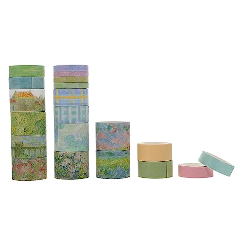 Housoutil 20 Rollen Retro Washi Tape Dekorative Klebebänder für Diy Crafts Scrapbooking Journals und Leicht Abziehbar Schadensfreies Material Muster Handbücher und Fotoalben von Housoutil