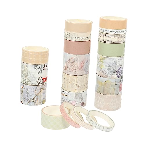 Housoutil 20 Rollen Vintage Scrapbook Washi Tapes Dekorative Klebebänder für Diy Journal Scrapbooking Muster Zubehör für Bastelprojekte und Dekoration von Housoutil