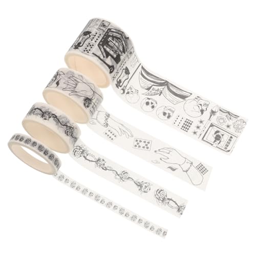 Housoutil 20 Rollen Washi-tape-aufkleber Papier Schwarzes Und Weißes Zierband Tagebuch Klebeband Dekorativ Punkte Mit Dünn Ästhetisch Klebrig Schwarz Und Regenbogen Klebstoff Bänder Brown Housoutil 20 Rollen Washi-tape-aufkleber Papier Schwarzes Und Weißes Zierband Tagebuch Klebeband Dekorativ Punkte Mit Dünn Ästhetisch Klebrig Schwarz Und Regenbogen Klebstoff Bänder Brown von Housoutil