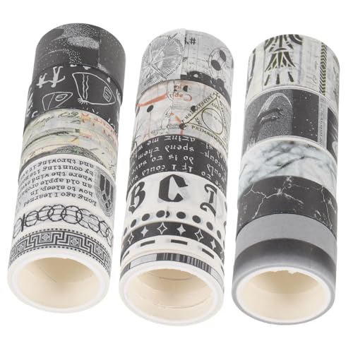Housoutil 20 Rollen altes Washi-Tape Journaling retro ästhetisch breit farbig Washi Tapes zum Basteln Schrottbuch dünne Washi-Tapes Dekoratives Washi Tape Klebebänder Papier von Housoutil
