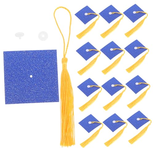 Housoutil 20 Satz Doktorhutkuchendekoration Schokoladenbonbondekorationen Mini-abschlusskappen- Abschlusskappen Aus Papier Mini Cap Cake Decor Blue Marmeladenpapier von Housoutil