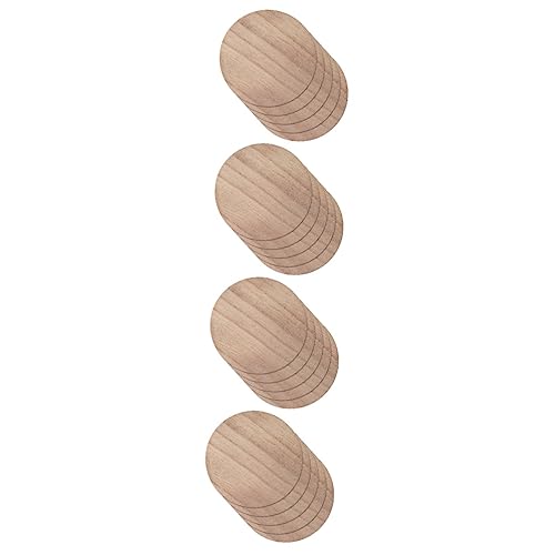 Housoutil 20 Stck. Runde Holzscheiben Naturbelassen Unvollendete Holzscheiben zum Basteln DIY Holzuntersetzer Holzplatten für Handwerk Heimdekoration von Housoutil