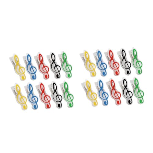 Housoutil 20 Stck. Teiliges Bunte Musiknoten Clips aus Abs Metall Langlebige Wiederverwendbare Seitenhalter für Klaviernoten Sichere Klemmbrett Clips Multifunktional für Musikbücher und Housoutil 20 Stck. Teiliges Bunte Musiknoten Clips aus Abs Metall Langlebige Wiederverwendbare Seitenhalter für Klaviernoten Sichere Klemmbrett Clips Multifunktional für Musikbücher und von Housoutil