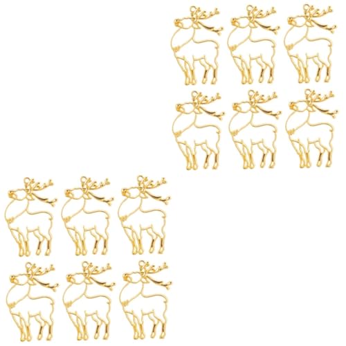 Housoutil 20 Stck. Teiliges Weihnachts-schmuck Anhänger Offener Rückseiten Lünette Rahmen aus Goldenem Legierungsmetall für DIY Uv Resin Basteln Perlen Glitzer Modische Halsketten und von Housoutil