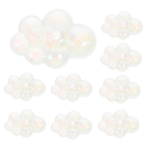 Housoutil 20 Stück Acryl Wolkenperlen Wolkenform DIY Schmuckperlen für Armbänder Schlüsselanhänger Wetter-charms Leichtes Material Kreative Bastelzubehör von Housoutil