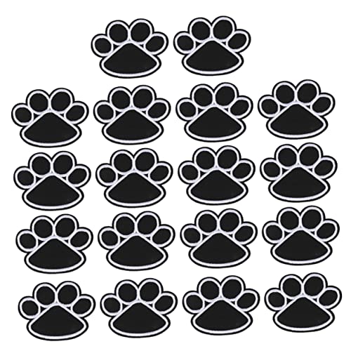 Housoutil 20 Stück Aufkleber für Hundepfoten bestickt Pfotenabdruck nähen Bulldogge Pfotenaufnäher Pads dog print aufklebebuchstaben lustige patches Patch-Aufkleber für Kleidung Stoff Black von Housoutil
