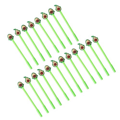Housoutil 20 Stück Avocado-Gelstift gelstifte gel schreibstifte kritzel Cartoon-Schreibwaren-Stift Cartoon-Schild-Stift kugelschreiber Gel-Tintenstift Filzstift für die Schule Metallspitze von Housoutil