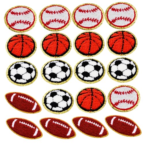 Housoutil 20 Stück Ballpatches Baseball Sport-Patches Stickerei Denim Stoffflicken für Kleidung Junge Kleiderflicken aufbügeln Patches reparieren Lochflicken für Jeans Acryl Housoutil 20 Stück Ballpatches Baseball Sport-Patches Stickerei Denim Stoffflicken für Kleidung Junge Kleiderflicken aufbügeln Patches reparieren Lochflicken für Jeans Acryl von Housoutil