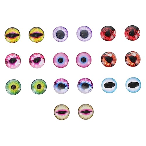 Housoutil 20 Stück Cabochons für Schmuckherstellung Runde Schmucksteine mit Augen Design für Diy Basteln und Dekoration Zufällige Muster Vielseitig Einsetzbar von Housoutil