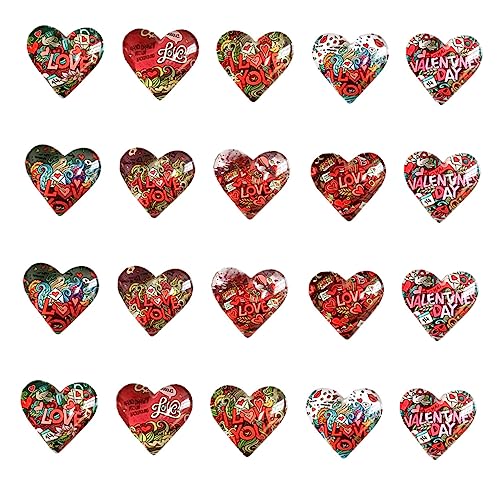 Housoutil 20 Stück Cartoon Herz Muster Patches Schmuck Accessoire für DIY Projekte Verschiedene Designs für Gestaltungsmöglichkeiten von Housoutil
