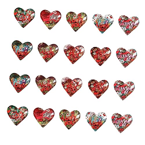 Housoutil 20 Stück Cartoon Herzform Patches Schmuck Zubehör Gemischte Designs für DIY Projekte für Armbänder Ohrringe und Dekorationen von Housoutil
