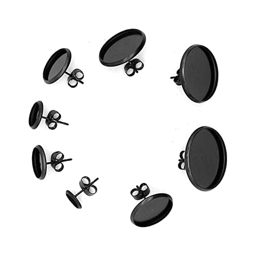 Housoutil 20 Stück Diy Ohrstecker Basis Kreative Schmuckzubehör für Ohrringe Schwarz mit Korkbasis Rund mit Ohrstopper für Frauen und Mädchen für Ohrstecker Gestaltung von Housoutil