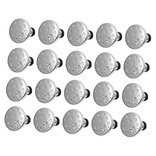 Housoutil 20 Stück Einstellbare Jeansknöpfe Rutsch Hosenknöpfe Abnehmbare Nahtlose Knöpfe für Damen Hochwertige Metallmaterialien Praktische Hosenaccessoires für von Housoutil
