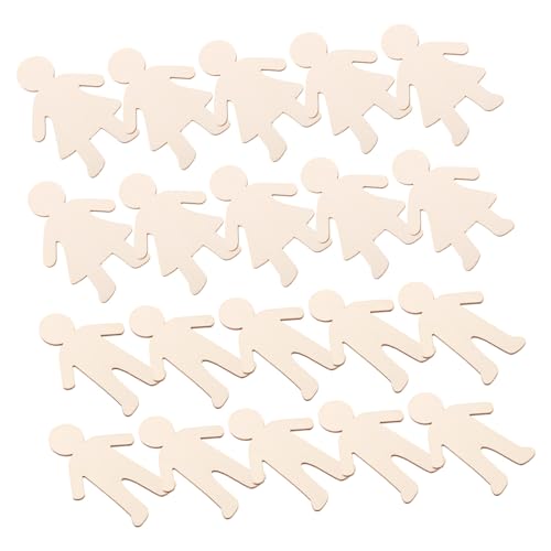 Housoutil 20 Stück Graffiti-holzspäne Handwerkliche Verzierungen Bastelset Für Kinderornamente Unfertige Leere Holzscheiben Holzverzierung Holzfiguren Handwerksschmuck Aus Holz Beige von Housoutil