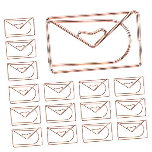 Housoutil 20 Stück Große Metall Büroklammern im Briefumschlag Design Roségoldene Papierklemmen für Notizen und Dokumente Kreative Büroklammern zur Organisation von Papieren Housoutil 20 Stück Große Metall Büroklammern im Briefumschlag Design Roségoldene Papierklemmen für Notizen und Dokumente Kreative Büroklammern zur Organisation von Papieren von Housoutil