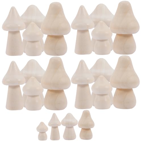 Housoutil 20 Stück Holzpilze für Unbehandelte Diy Ornamente Basteln Natürliche Holzfiguren für Projekte Housoutil 20 Stück Holzpilze für Unbehandelte Diy Ornamente Basteln Natürliche Holzfiguren für Projekte von Housoutil