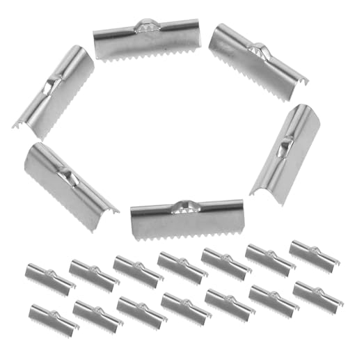 Housoutil 20 Stück Lederband Klemmen Metall Endkappen für Schmuckherstellung Geeignet für Verschiedene Schnurdicken Einfache Befestigung mit Einzigartigem Design für DIY Projekte von Housoutil