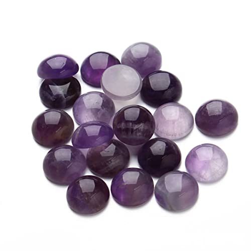 Housoutil 20 Stück Lila Kristall-cabochons Lila Verzierung Herstellung Edelsteine Runden Zubehör Kreis Cabochon-stein Ornament Wohnung Perlen Für Schmuckhersteller Hochzeit Violett von Housoutil