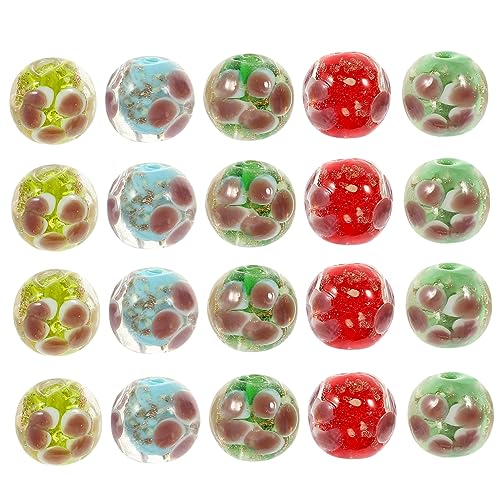 Housoutil 20 Stück Nachtleuchtende Glasperlen Diy Bastelperlen für Armbänder Schmuckherstellung Spacer Beads für Handarbeiten von Housoutil