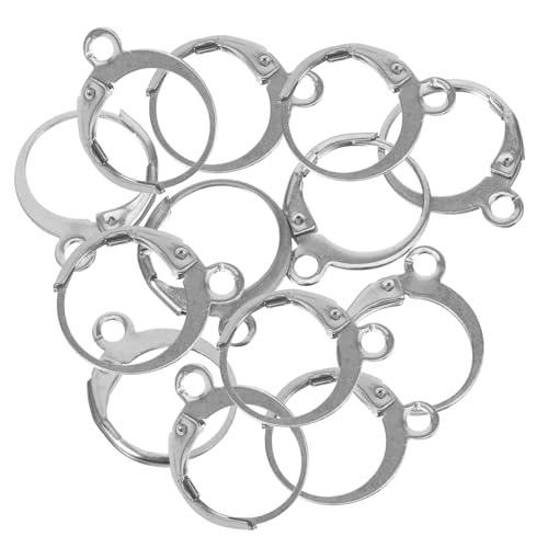 Housoutil 20 Stück Ohrhaken -ohrringzubehör Ohrringe Schmuck Klein Groß Schüttgut Schlüssel Ohrring Machen Kit Zur Herstellung Von Creolen Ohrringkomponenten Rostfreier Stahl Silber von Housoutil