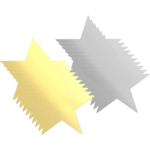 Housoutil 20 Stück Pentagramm-Dekoration papierschere pauspapier Silberne Papierdekoration Wanddekoration dekorative Tapetenausschnitte bunte ausschnitte Dekorationen aus Papierausschnitten von Housoutil
