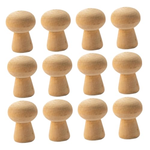 Housoutil 20 Stück Pilzkopf Ornamente Basteln Heimdekoration Pilze Für Den Innenbereich Dekorationen Für Erwachsene Pilz DIY Ornamente Für Unfertige Pilz Ornamente von Housoutil
