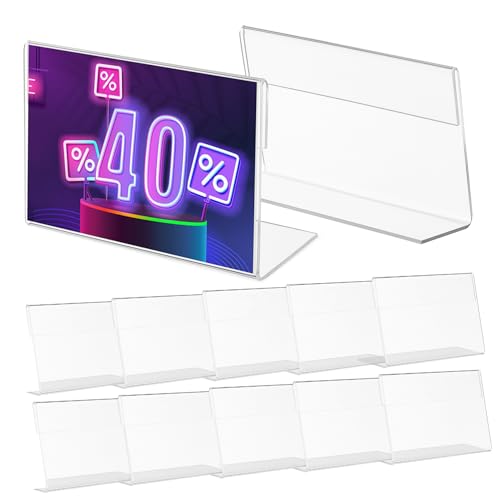 Housoutil 20 Stück Preisschild aus Acryl Essen Lebensmitteletiketten für Buffet Inhaber Kabeletiketten Stand Lebensmittelschilder für Buffet Einzelhandelsdisplay Preisanzeige Transparent von Housoutil