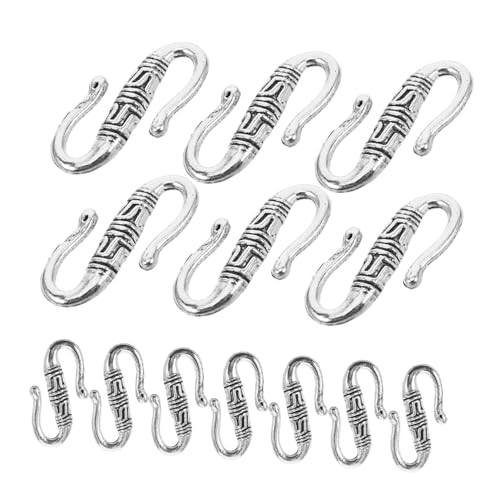 Housoutil 20 Stück Retro Silber S Haken Verschlüsse für Schmuckherstellung Antike Legierung Clasp für Armbänder und Diy für Bastelprojekte und Schmuckverbindungen Housoutil 20 Stück Retro Silber S Haken Verschlüsse für Schmuckherstellung Antike Legierung Clasp für Armbänder und Diy für Bastelprojekte und Schmuckverbindungen von Housoutil