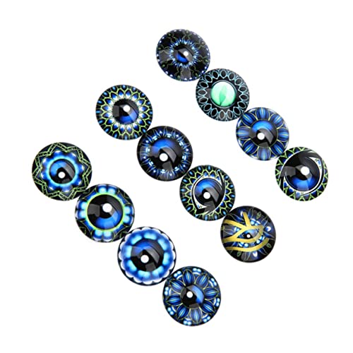 Housoutil 20 Stück Runde Cabochon Patches DIY Schmuckaufkleber für Ohrringe Uhren Basteln Dekorative Edelstein Sticker Blau von Housoutil