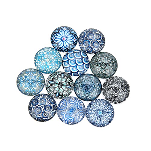 Housoutil 20 Stück Runde Cabochons Blau für Diy Schmuckdesign Patches für Ohrringe Manschettenknöpfe und Handwerksprojekte Vielseitig Einsetzbar für Dekorationen und Besondere Anlässe von Housoutil