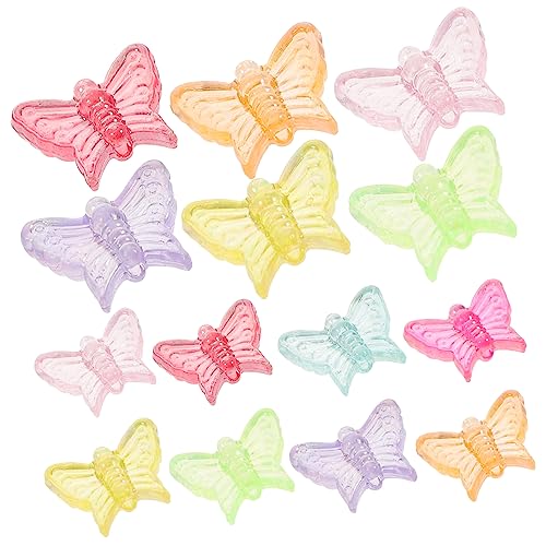 Housoutil 20 Stück Schmetterlingsperlen Zubehör 3 Charms Schmetterlingsperlen Zur Schmuckherstellung Perlen Für Armbänder Bettelarmbänder Armbandanhänger Halsketten DIY von Housoutil