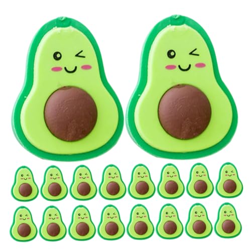 Housoutil 20 Stück Teiliges Avocado Radiergummis Cartoon Radierer für Schule Spaß Kreative Schreibwaren Vielseitige Nutzung für Dekoration von Housoutil