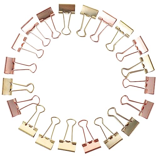 Housoutil 20 Stück Teiliges Büroklammern Praktische Binder Clips für und Notizen für Büro Schule und Zuhause aus Robustem Metall Gold und Roségold Je von Housoutil