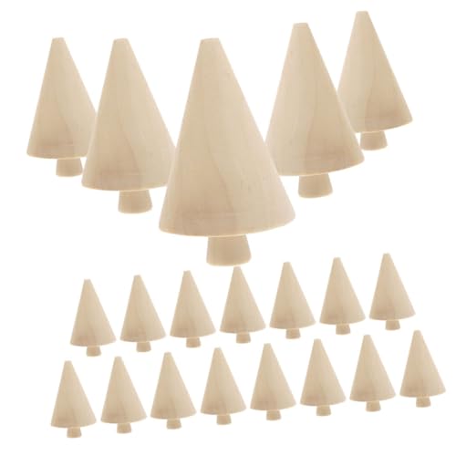 Housoutil 20 Stück Teiliges DIY Holz Weihnachtsbäume Unlackierte Holzbäume zum Bemalen Glatte Kanten Kreative Handwerksdekoration für Weihnachten Partys Hochzeiten und Geschenke von Housoutil