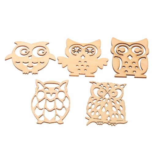 Housoutil 20 Stück Teiliges Hohl Geschnitzte Eulen holzscheiben Natürliche Holzfarbe Robuste DIY Holzverzierungen für Bastelarbeiten Scrapbooking Dekoration und Kreative Handwerksprojekte von Housoutil