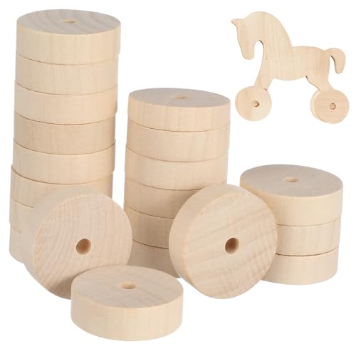 Housoutil 20 Stück Teiliges Kleine Hölzerne Räder DIY Zubehör für Bastelprojekte Runde Holzräder mit Kreative Spielzeugräder für Modellbau und Handwerkskunst Housoutil 20 Stück Teiliges Kleine Hölzerne Räder DIY Zubehör für Bastelprojekte Runde Holzräder mit Kreative Spielzeugräder für Modellbau und Handwerkskunst von Housoutil
