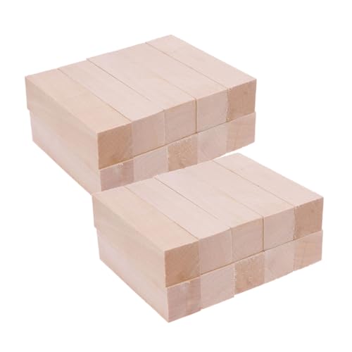 Housoutil 20 Stück Teiliges Lindenholz Bastelholzplatten Hochwertige Glatte Holzplanken Vielseitige DIY Holzblöcke für Schnitzerei Kunsthandwerk und Dekoration von Housoutil