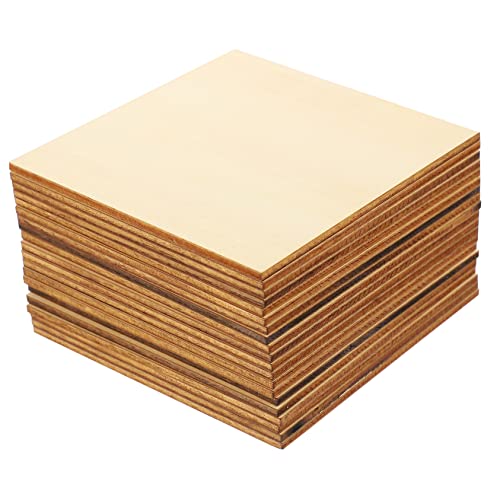 Housoutil 20 Stück Teiliges Quadratische Holzplatten Unbehandelt Glatte Oberfläche Handgefertigtes Material Diy Bastelholz zum Gravieren Schnitzen und Bemalen Holztafeln für Kreative von Housoutil